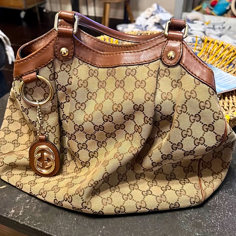 Vintage GUCCI hobo cloth tote